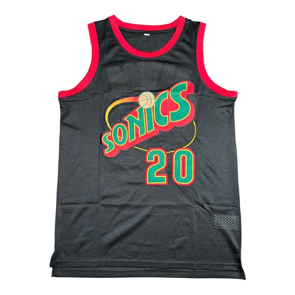 Seattle Supersonics Gary Payton #Stitched Basketball Jersey Black Men's